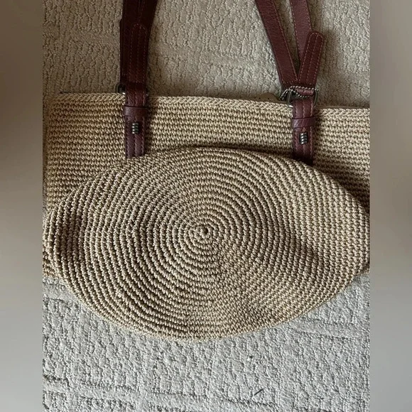 The Sak Silverwood Crochet Shopper Bag Shoulder Tote Zip Womens - Picture 3 of 6